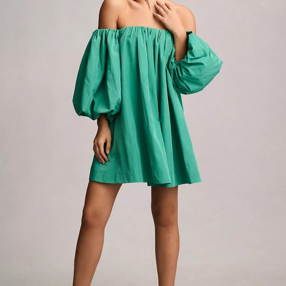 Anthropologie Mare Mare Puff-Sleeve Off-The-Shoulder Mini Dress